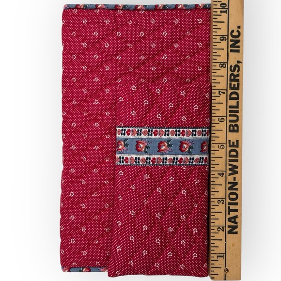 Vera Bradley Rose Portfolio Cover And Eyeglasses Case Vintage Rare Red Blue - Picture 12 of 13